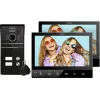 Eura VDP-80C5 Zweifamilien-Video-Türsprechanlage, Schwarz, 2x 7 inch LCD, FHD, 2 Eingänge, 1080p Kamera, RFID-Leser, Aufputzmontage
