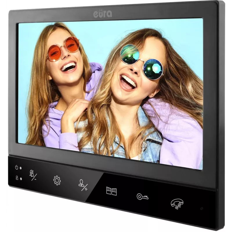 Eura VDP-80C5 Zweifamilien-Video-Türsprechanlage, Schwarz, 2x 7 inch LCD, FHD, 2 Eingänge, 1080p Kamera, RFID-Leser, Aufputzmontage