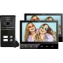 Eura VDP-80C5 Zweifamilien-Video-Türsprechanlage, Schwarz, 2x 7 inch LCD, FHD, 2 Eingänge, 1080p Kamera, RFID-Leser, Aufputzmontage