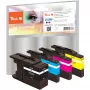 Peach PI500-74 Pigment-Tintenpatronen Multipack - Schwarz, Cyan, Magenta, Gelb - Kompatibel mit Brother MFCJ 5910 DW, 6510 DW, 6710 DW, 6910 DW - 4 Stück