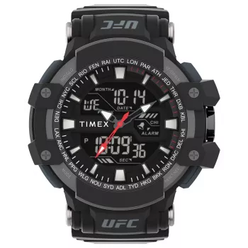 TIMEX Herren-Digitaluhr TW5M51800 53mm Resin-Gehäuse Schwarzes Resin-Band Graues Zifferblatt INDIGLO Nachtlicht 100m Wasserdichtigkeit