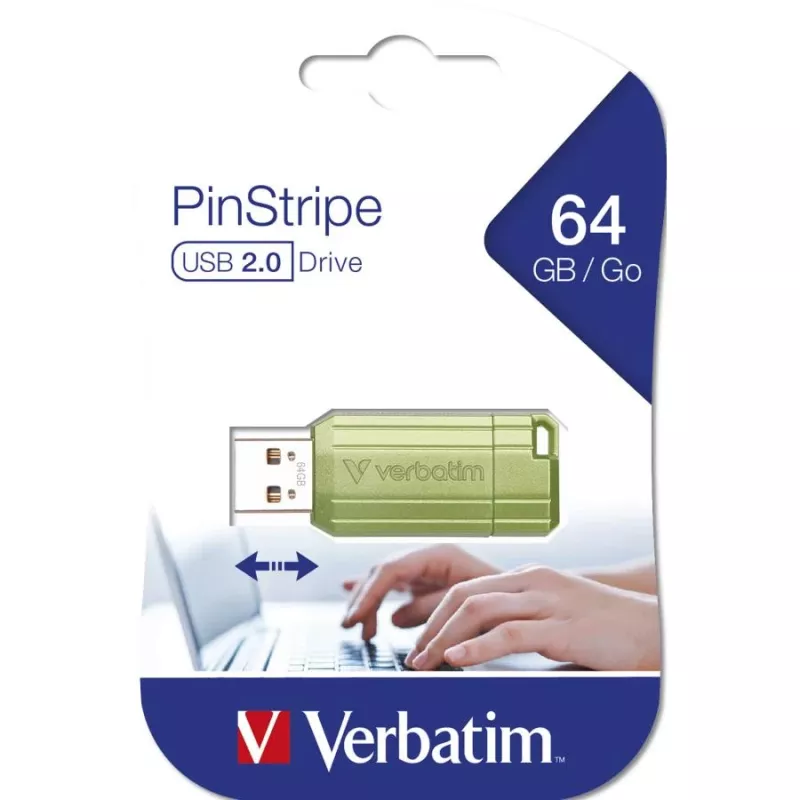 Verbatim Store n Go Pinstripe USB 2.0 Eucalyptus Green 64GB USB-Stick