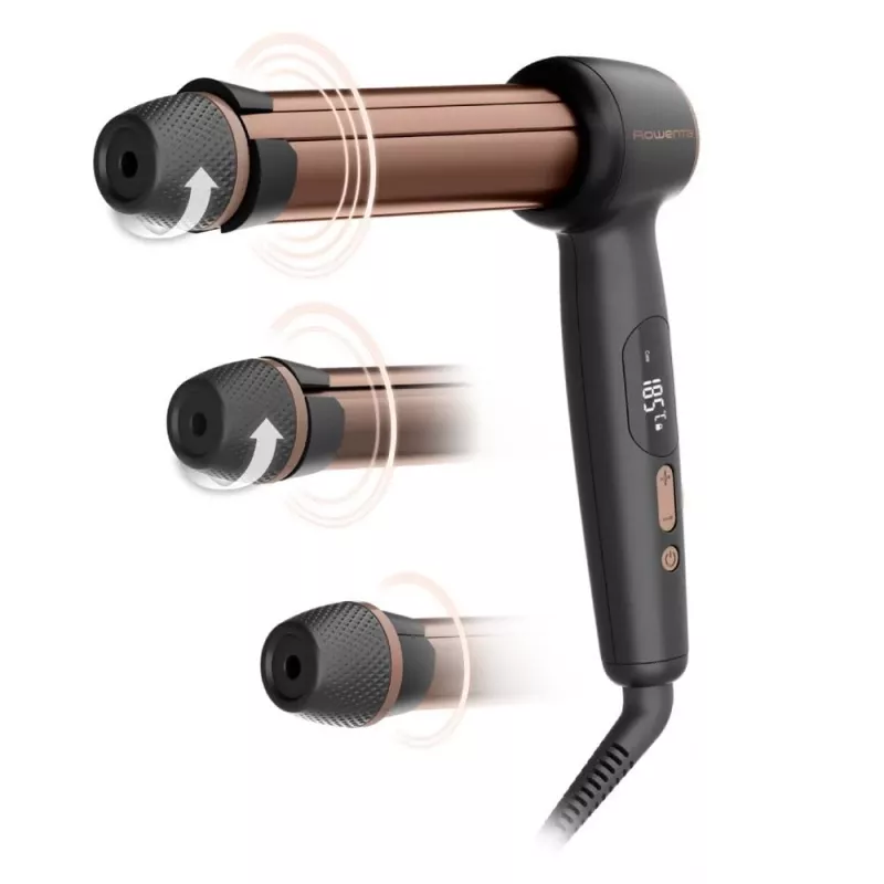 Rowenta CF4620E0 Twist Curl Lockenstab - Keramik, Ionenpflege, 27/32/38 mm, LCD-Display, 86 W, Schwarz/Kupfer