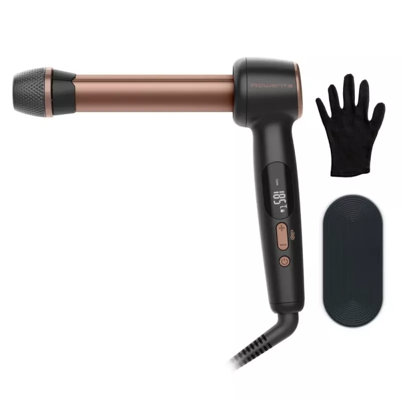 Rowenta CF4620E0 Twist Curl Lockenstab - Keramik, Ionenpflege, 27/32/38 mm, LCD-Display, 86 W, Schwarz/Kupfer