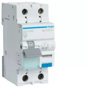 HAGER RCBO 1P+N 6kA B 16A/30mA Typ A ADA916D