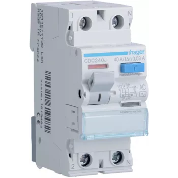 HAGER CDC240J Fehlerstrom-Schutzschalter 1P+N 40A 30mA 6kA AC