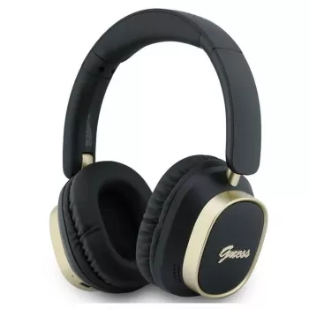 Guess Bluetooth Over-Ear Kopfhörer ENC Rectangle Metal Script Schwarz