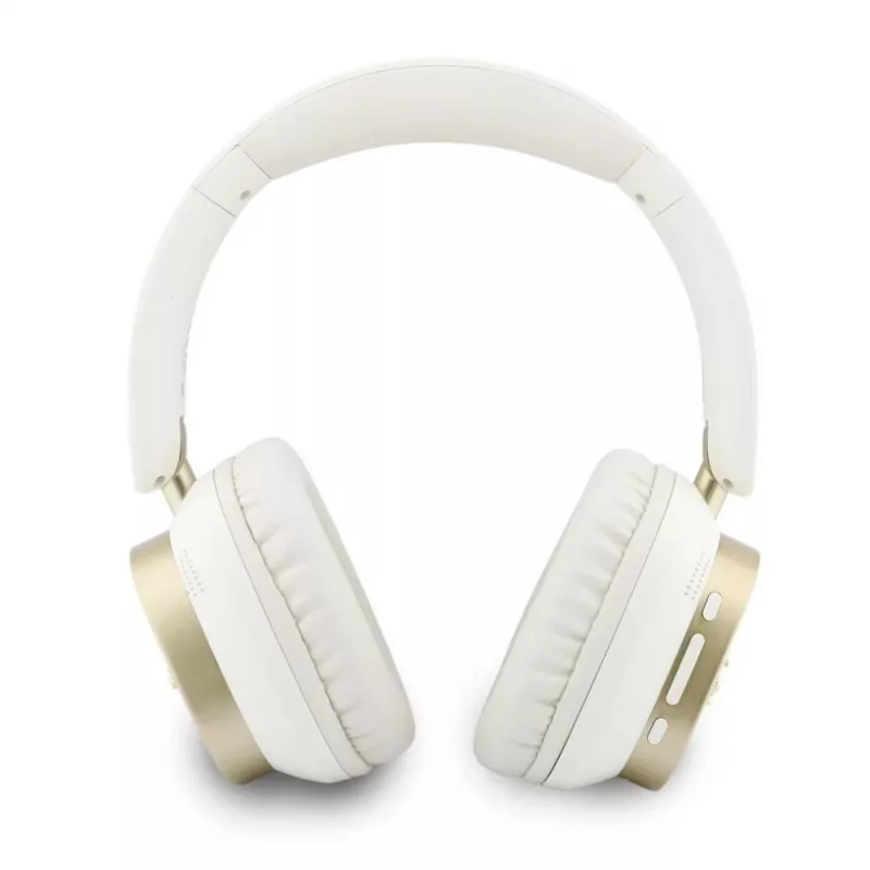 Guess Bluetooth ENC Rectangle Metal Script Over-Ear Kopfhörer Weiß