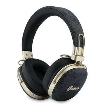 Guess Over-Ear Bluetooth-Kopfhörer mit ENC, Metal 4G Script Logo, Schwarz