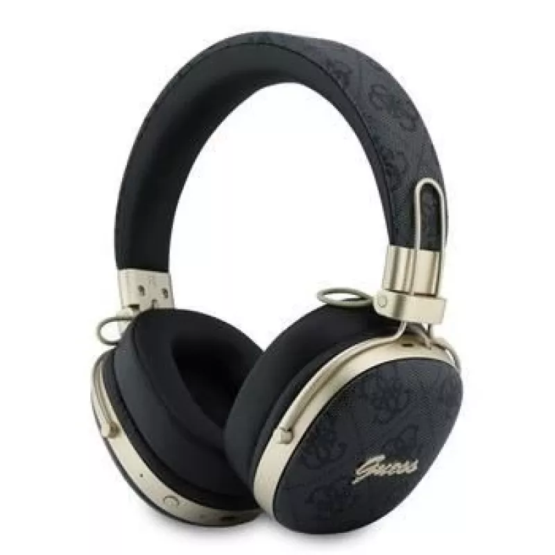 Guess Over-Ear Bluetooth-Kopfhörer mit ENC, Metal 4G Script Logo, Schwarz
