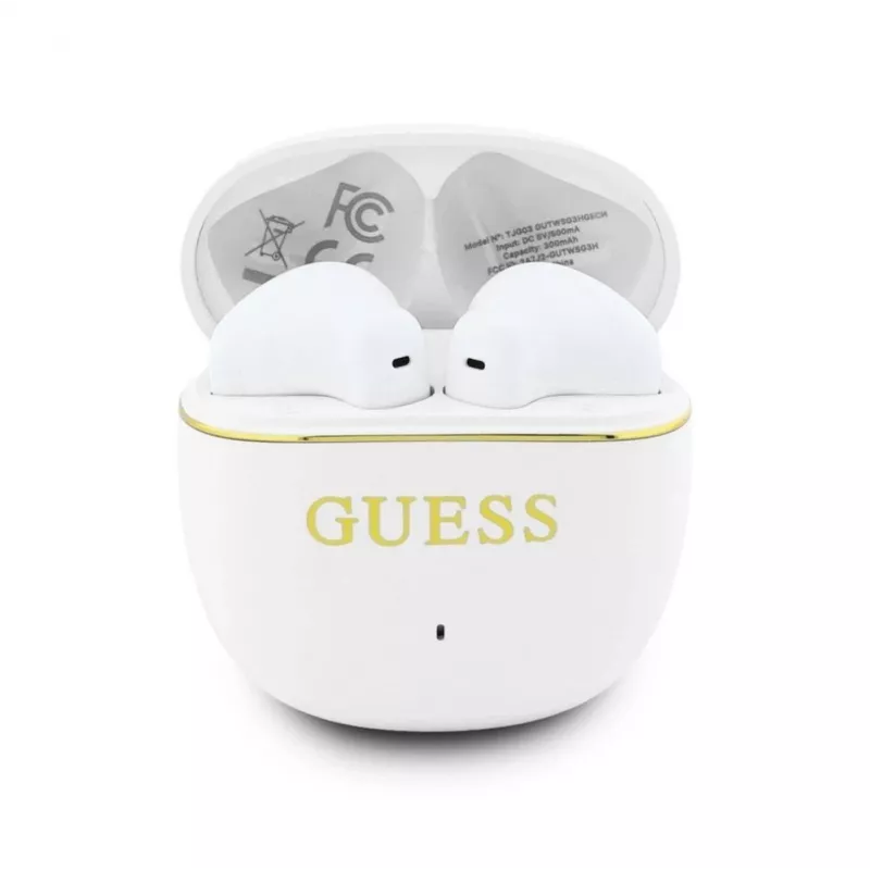 GUESS Glossy Gold Line Classic TWS Earbuds Weiß