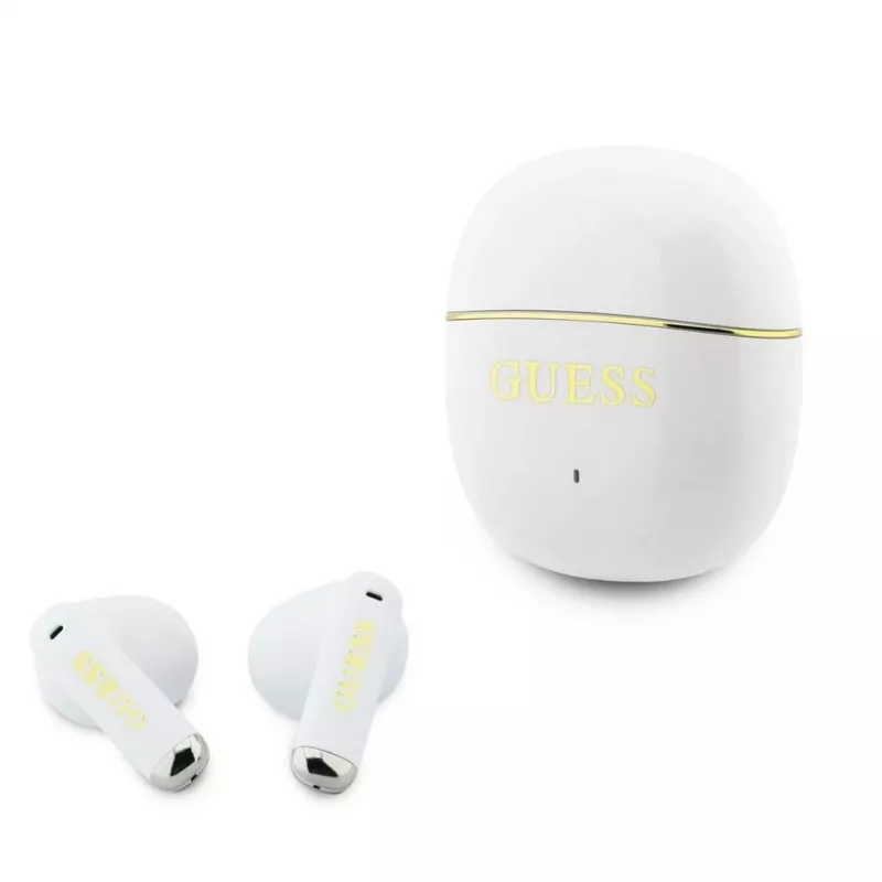 GUESS Glossy Gold Line Classic TWS Earbuds Weiß