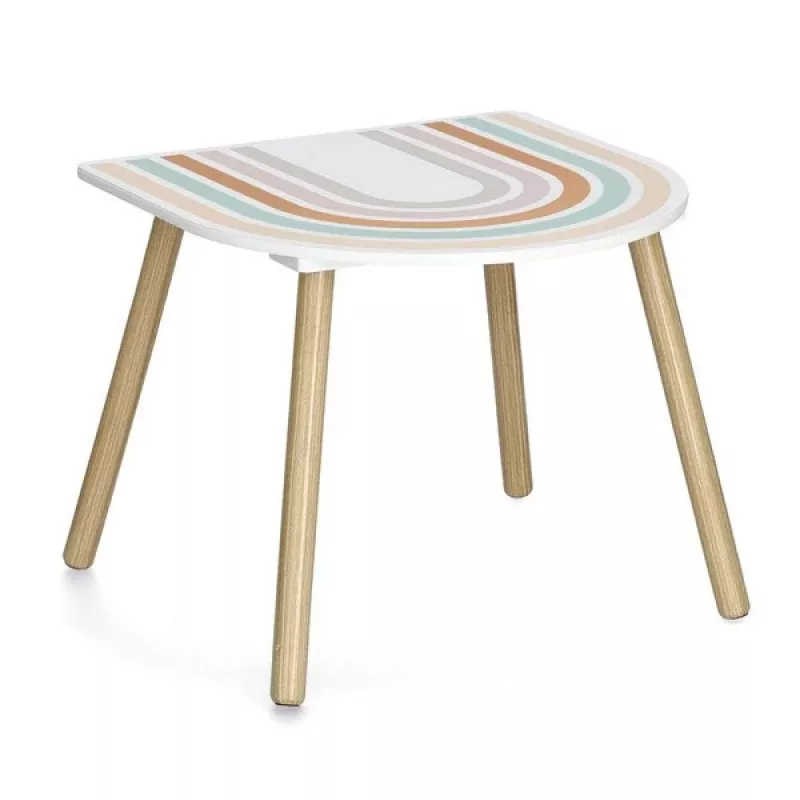 Zeller Present 13536 Kindermöbel-Set - Tisch und 2 Stühle, Weiß/Naturholz, MDF, ab 3 Jahren