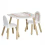 Zeller Present 13536 Kindermöbel-Set - Tisch und 2 Stühle, Weiß/Naturholz, MDF, ab 3 Jahren