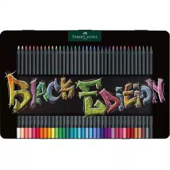 FABER-CASTELL Black Edition Farbstift - Gemischte leuchtende Farben (Packung mit 36)