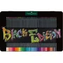 FABER-CASTELL Black Edition Farbstift - Gemischte leuchtende Farben (Packung mit 36)