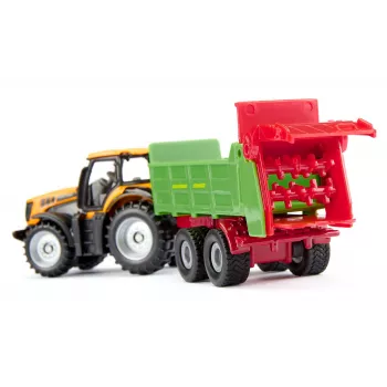 SIKU Blister JCB mit Strautmann Universalstreuer - Maßstab 1:87 Druckguss-Modellset