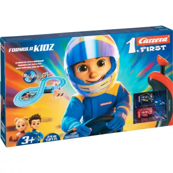 Carrera FIRST Formula Kidz First Cars Set (20063061) - 1:50 Maßstab Slotcar-Rennbahn für Kinder