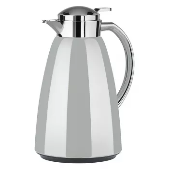 EMSA CAMPO Thermokanne, 1 Liter, Hellgrau/Edelstahl, Quick-Tip-Verschluss