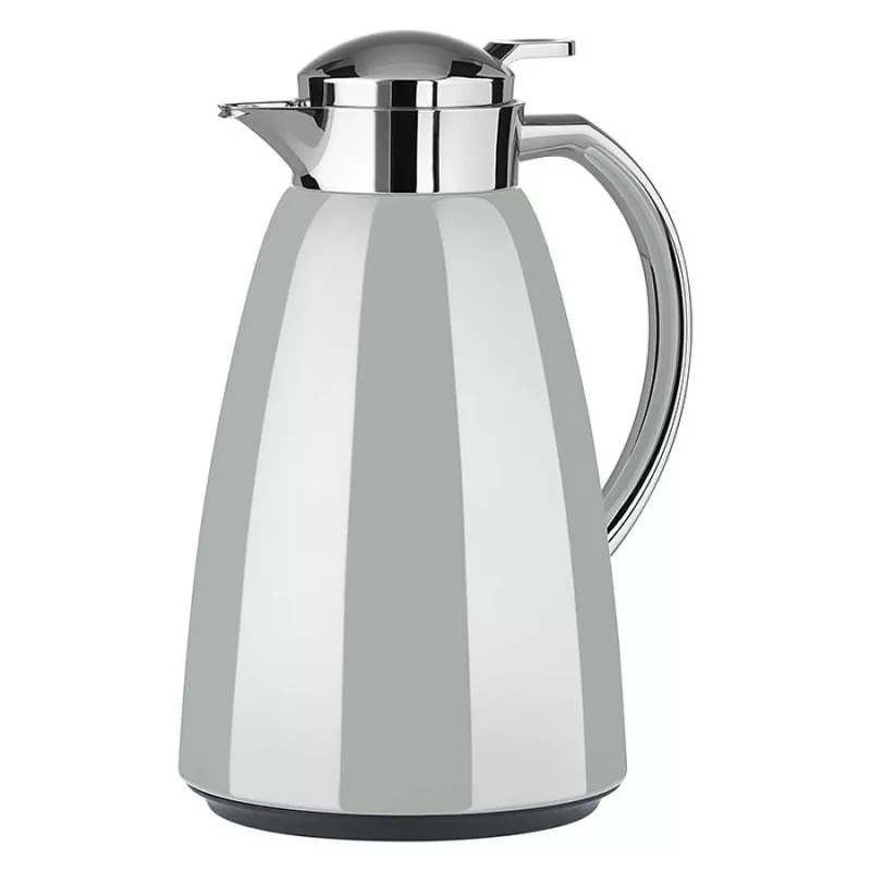 EMSA CAMPO Thermokanne, 1 Liter, Hellgrau/Edelstahl, Quick-Tip-Verschluss