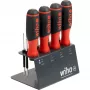 WIHA SoftFinish Schraubendreher mit Bit-Halter 1/4 inch (Schwarz/Rot, mit Ratschenfunktion)