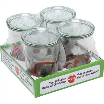 WECK Einmachglas 0,75L 4er-Set - Klare Glaseinmachgläser