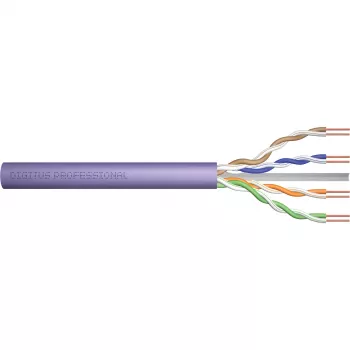 DIGITUS Cat.6 U/UTP B2ca Installationskabel, AWG23/1, LSOH, 500m, Lila, Rolle