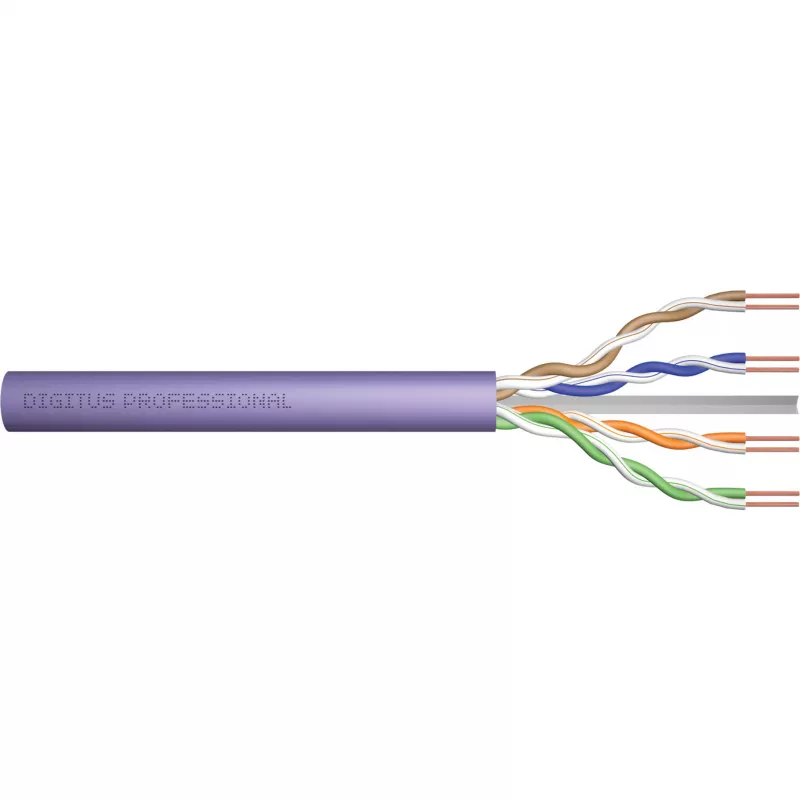 DIGITUS Cat.6 U/UTP B2ca Installationskabel, AWG23/1, LSOH, 500m, Lila, Rolle