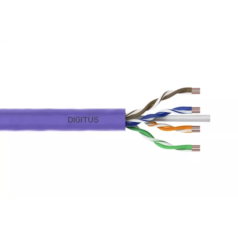 DIGITUS Cat.6 U/UTP B2ca Installationskabel, AWG23/1, LSOH, 500m, Lila, Rolle