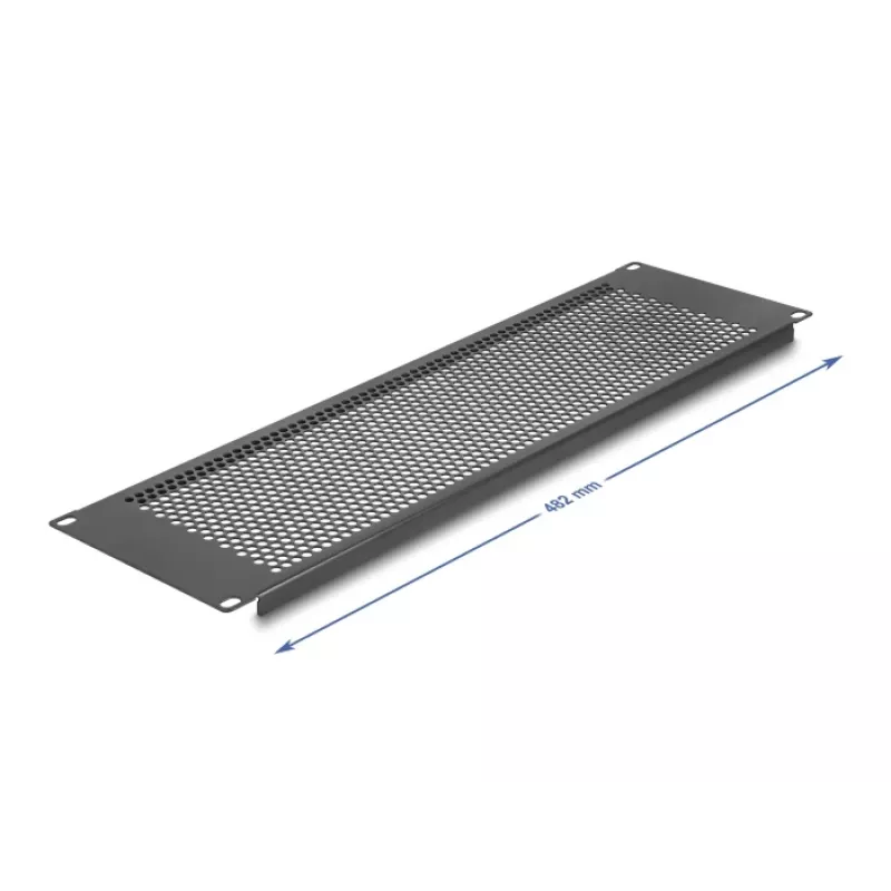 DELOCK 19 inch Blind Panel mit runden Löchern 3U Schwarz