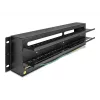 DELOCK 19 inch Verteilerfeld mit Abdeckung und DIN-Schiene inkl. 2x Kabelzugentlastungsschienen 3U Stahl Schwarz