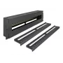 DELOCK 19 inch Verteilerfeld mit Abdeckung und DIN-Schiene inkl. 2x Kabelzugentlastungsschienen 3U Stahl Schwarz