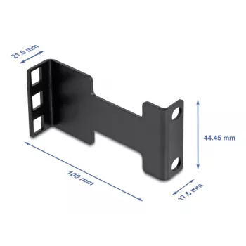 Delock Server Rack Tiefenverlängerungsadapter Montagesatz zur Verlängerung der Einbautiefe um bis zu 10 cm 1U Schwarz