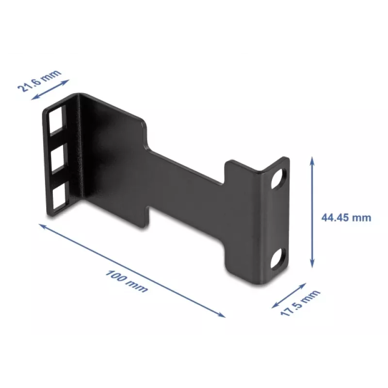 Delock Server Rack Tiefenverlängerungsadapter Montagesatz zur Verlängerung der Einbautiefe um bis zu 10 cm 1U Schwarz