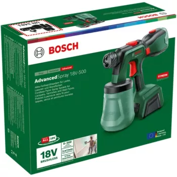 Bosch AdvancedSpray 18V-500 Akku-Farbspritzpistole (Grundgerät, Grün, POWER FOR ALL ALLIANCE)