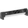 Bachmann 708.001 CYCLE Desk Power Strip 2x Schuko CEE7/3 mit Schalter, 2m Kabel, Aluminium/Schwarz