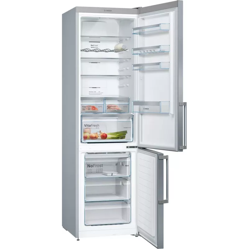 Bosch KGN397LEQ Stand-Kühl-Gefrierkombination mit NoFrost, VitaFresh, 363 l, Inox-Look, Energieeffizienzklasse E