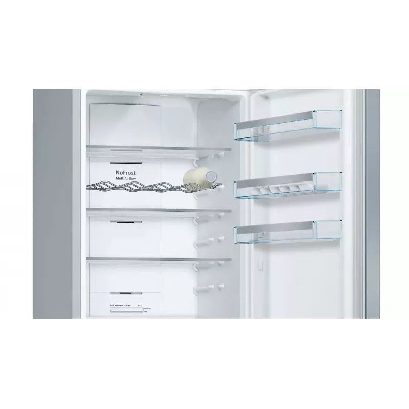 Bosch KGN397LEQ Stand-Kühl-Gefrierkombination mit NoFrost, VitaFresh, 363 l, Inox-Look, Energieeffizienzklasse E
