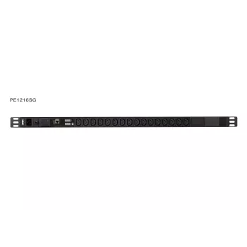 ATEN PE1216SG Metered PDU mit Überspannungsschutz, IEC C20 auf 16x C13, 1U Rackmontage, 16A, 200-240V