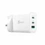 J5CREATE 65W GaN USB-C 3-Port Ladegerät UK Weiß