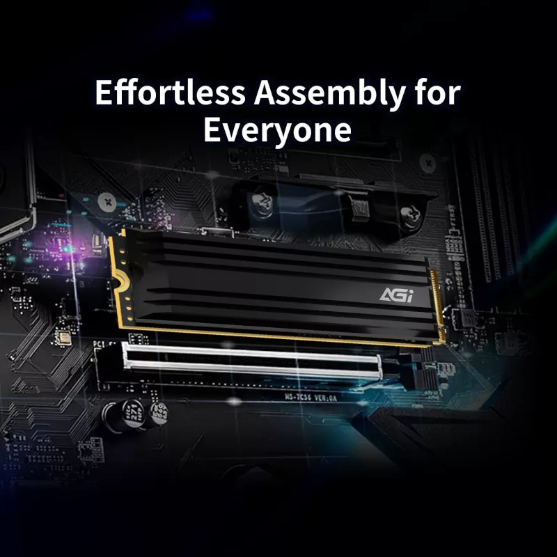 AGI TECHNOLOGY 1TB SSD M.2 NVMe PCIe Gen4x4 - 7400MB/s Lesen, 5200MB/s Schreiben, 750TBW