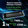 AGI TECHNOLOGY 1TB SSD M.2 NVMe PCIe Gen4x4 - 7400MB/s Lesen, 5200MB/s Schreiben, 750TBW