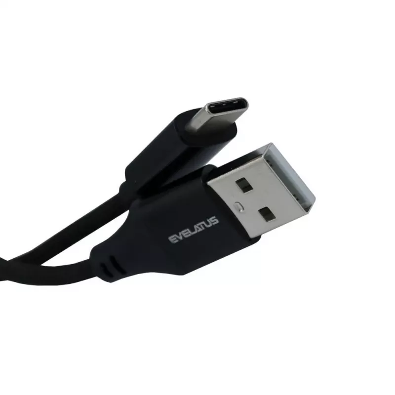 Evelatus AutoSpring Coiled Cable USB A to USB C 1,2m Schwarz