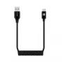 Evelatus AutoSpring Coiled Cable USB A to USB C 1,2m Schwarz