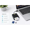 iLike 4-in-1 USB Smart Card Reader mit SIM-, SD- & Micro-SD-Unterstützung, CAC-Lesegerät für Ausweise, Bankkarten, eID und Speicherkarten, Schwarz