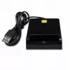 iLike 4-in-1 USB Smart Card Reader mit SIM-, SD- & Micro-SD-Unterstützung, CAC-Lesegerät für Ausweise, Bankkarten, eID und Speicherkarten, Schwarz