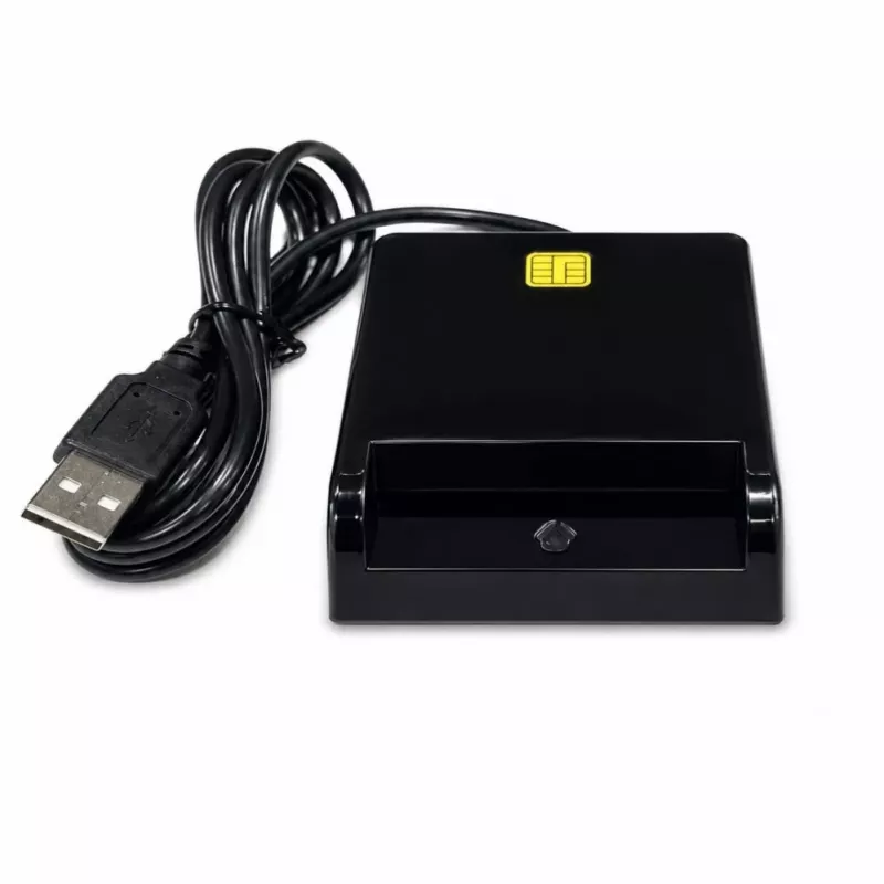 iLike 4-in-1 USB Smart Card Reader mit SIM-, SD- & Micro-SD-Unterstützung, CAC-Lesegerät für Ausweise, Bankkarten, eID und Speicherkarten, Schwarz