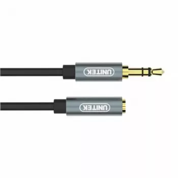 UNITEK 3.5mm Audio-Verlängerungskabel 1m - Klinke auf Buchse, vergoldet, Schwarz
