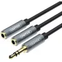 UNITEK Y-C956ABK 3,5mm Mini-Klinke Stecker auf 2x 3,5mm Klinke Buchse Audio-Splitter-Adapterkabel - Schwarz