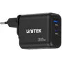 UNITEK GaN PD 35W USB-C + USB-A Wandladegerät Schwarz